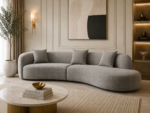 Curved Grey Sofa - Image 2