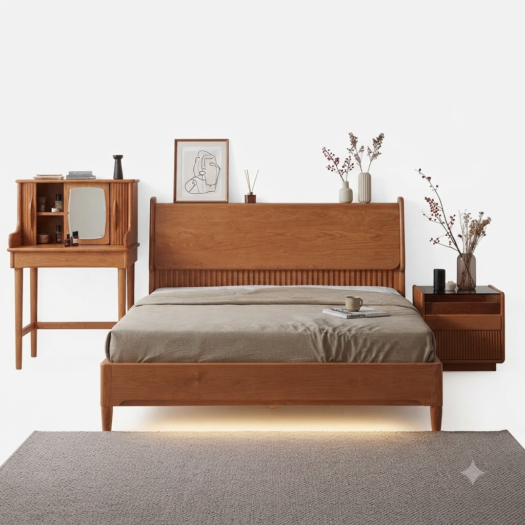 Wooden_bed_bedside_table_desk_202607301548 (2) Sheesham Bed 4 - Image 1