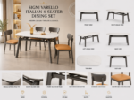 Signi Varello Italian 4-Seater Dining Set - Image 3