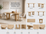 Signi Elvara Solid Wood Dining Set - Image 3